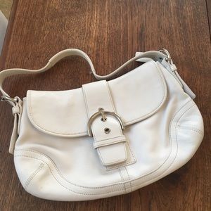 White leather Coach shoulder bag